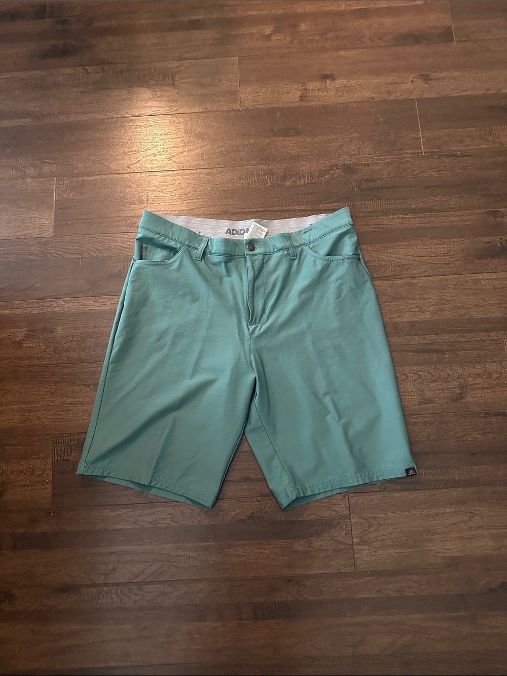 adidas Men's Teal Flat Front Casual Shorts